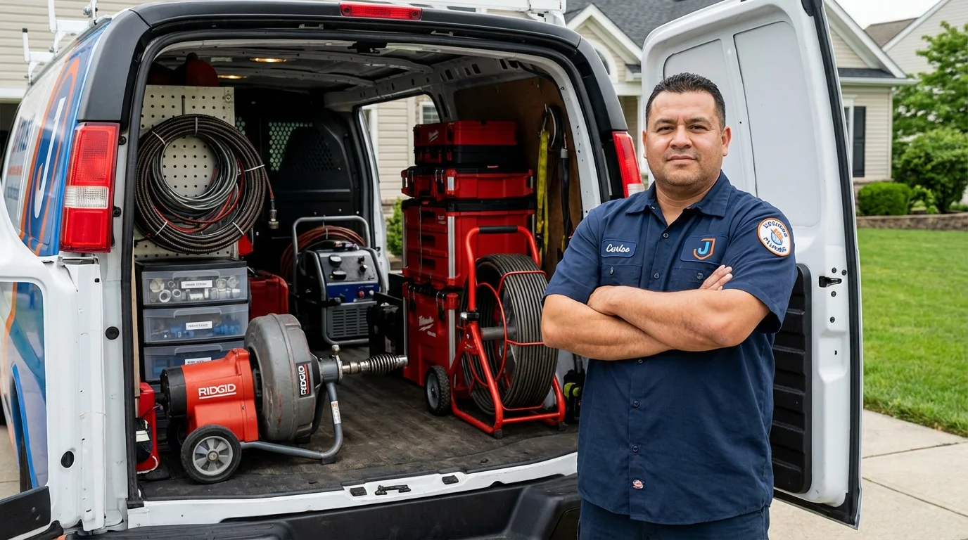Professional drain cleaning equipment and Johns Plumbing LLC plumber in Spindale