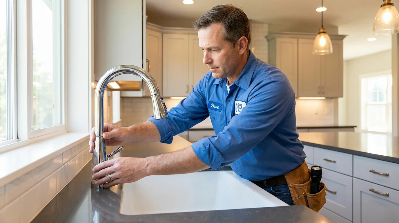 Kitchen faucet installation by Johns Plumbing LLC in Spindale