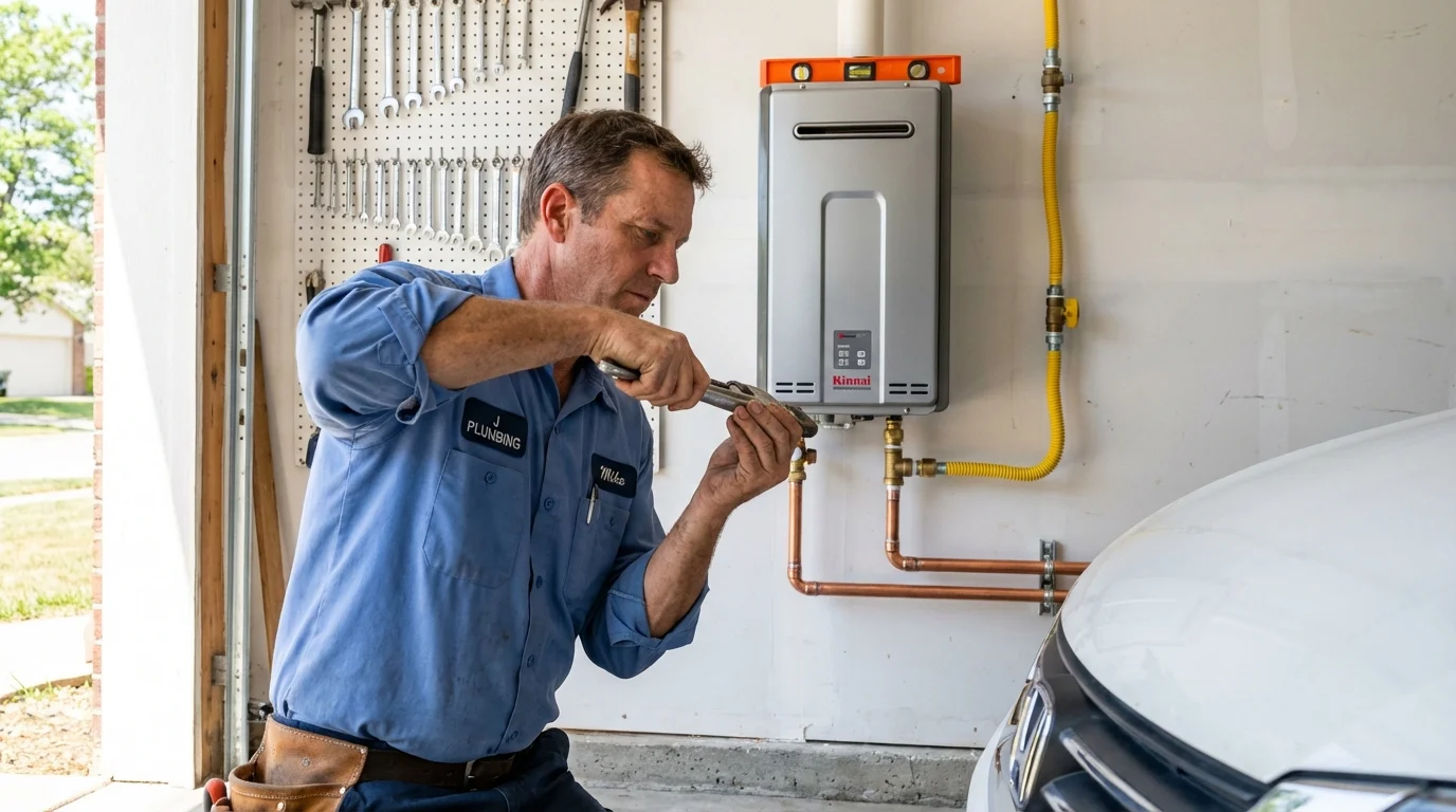 Tankless water heater installation by a Johns Plumbing LLC plumber in Spindale